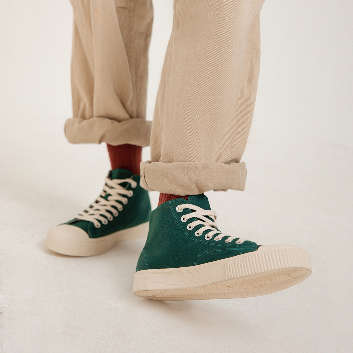Giày cổ cao Sneaker couple E06HI EVER GREEN-WOW