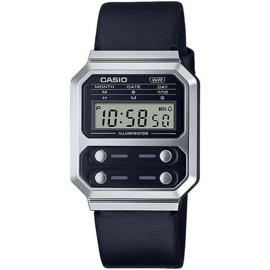 Đồng hồ dây da nam Casio A100WEL-1A