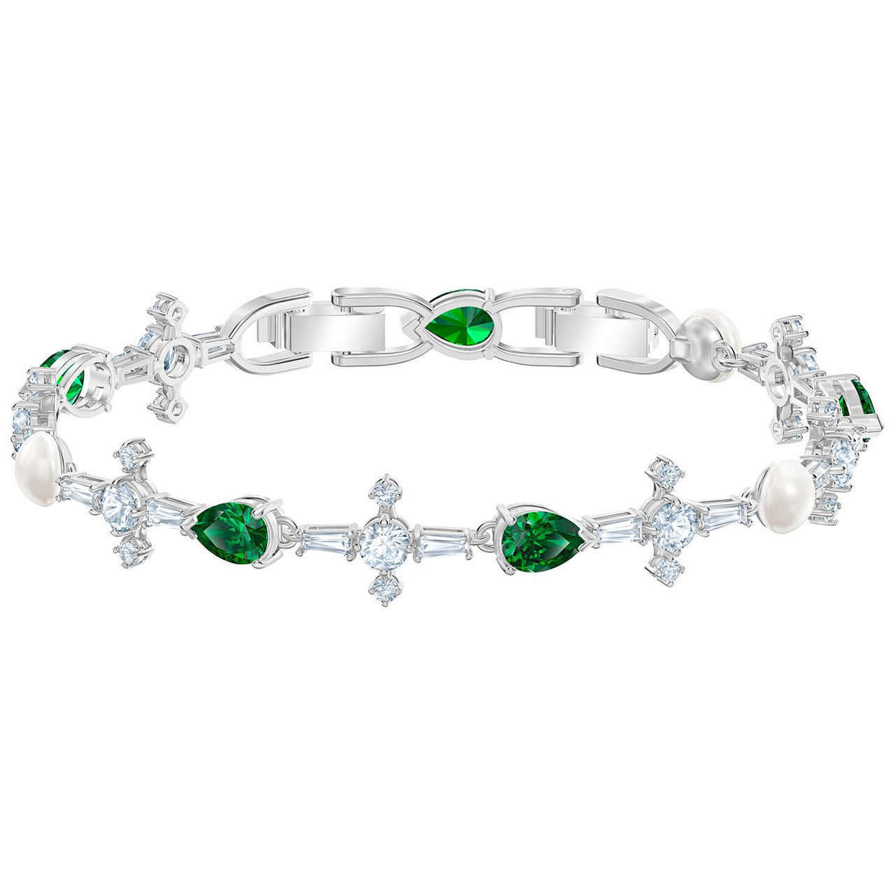 Lắc tay Swarovski mạ Rhodium Lắc Tay Hoàn Hảo - Perfection Bracelet White Green - 1