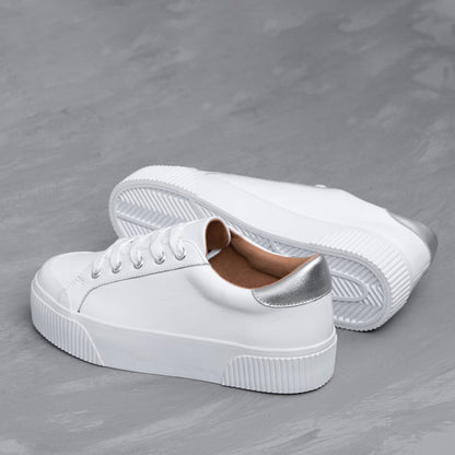 Giày Sneaker nữ D31 WHITE/ SILVER-WOW - 4