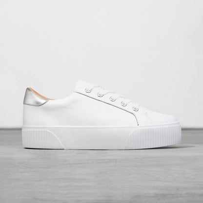 Giày Sneaker nữ D31 WHITE/ SILVER-WOW - 1