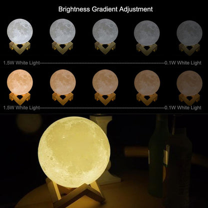 Đèn Mặt Trăng 3D (20cm) - Tặng kèm đế gỗ - 3