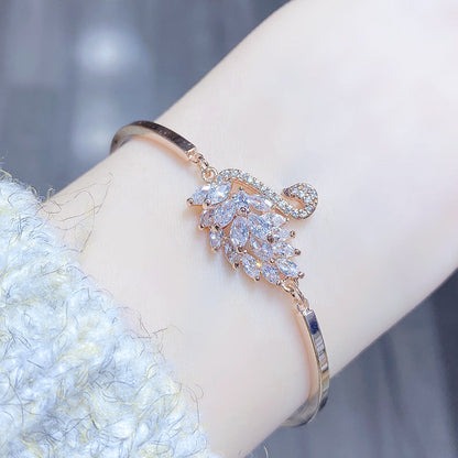 Lắc tay thiên nga Luxury Bracelets - Bạc cao cấp 925 mạ vàng hồng