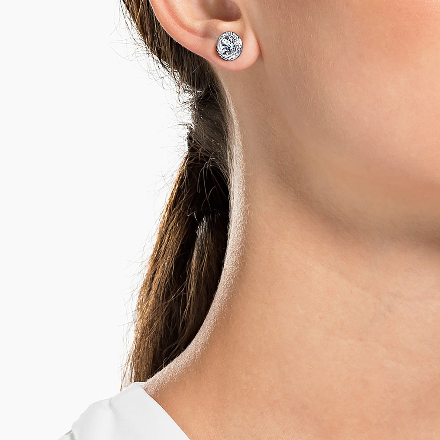 Bông tai Swarovski mạ Rhodium - Angelic Stud Earrings - 3