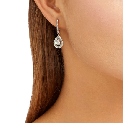Bông Tai Swarovski Angelic Drop Earrings White Rhodium Plated 5197458