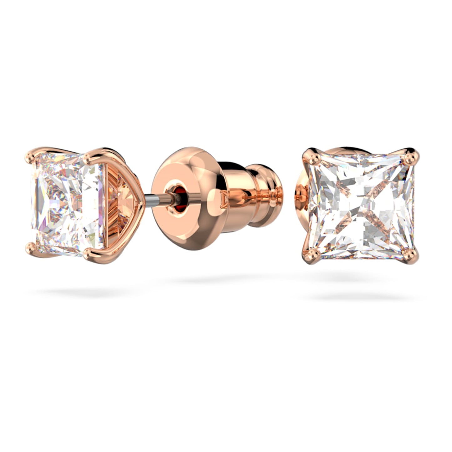 Bông Tai Swarovski Attract Stud Earrings Square Cut Rose Gold-Tone Plated 5509935