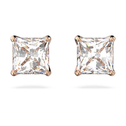 Bông Tai Swarovski Attract Stud Earrings Square Cut Rose Gold-Tone Plated 5509935