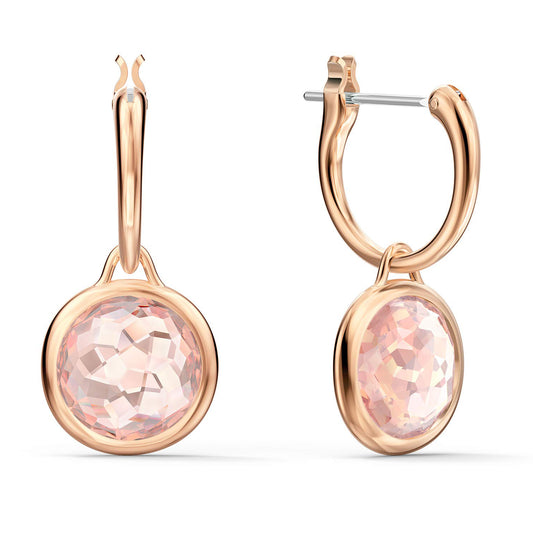 Bông tai Swarovski Tahlia - Swarovski Crystal Tahlia Mini Hoop Pierced Earrings Pink Rose-Gold