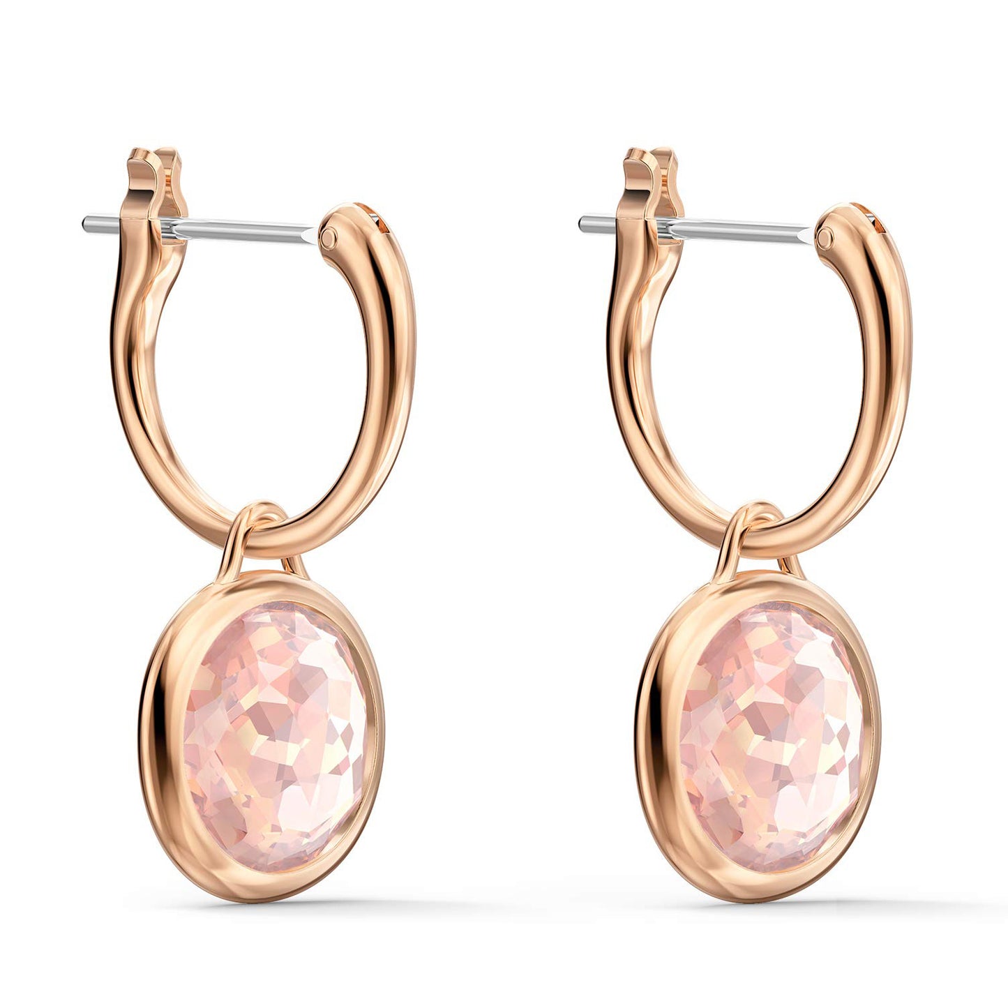 Bông tai Swarovski Tahlia - Swarovski Crystal Tahlia Mini Hoop Pierced Earrings Pink Rose-Gold