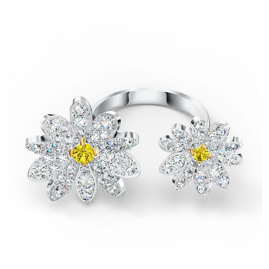Nhẫn hoa nở vĩnh cữu Swarovski mạ Rhodium - Eternal Flower Open Ring - 1