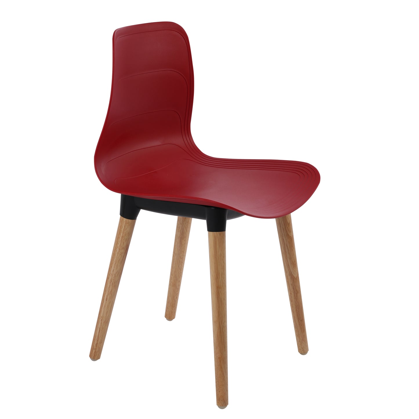 Ghế nhựa chân gỗ - HIFUWA - Hàng xuất khẩu - Màu đỏ đô