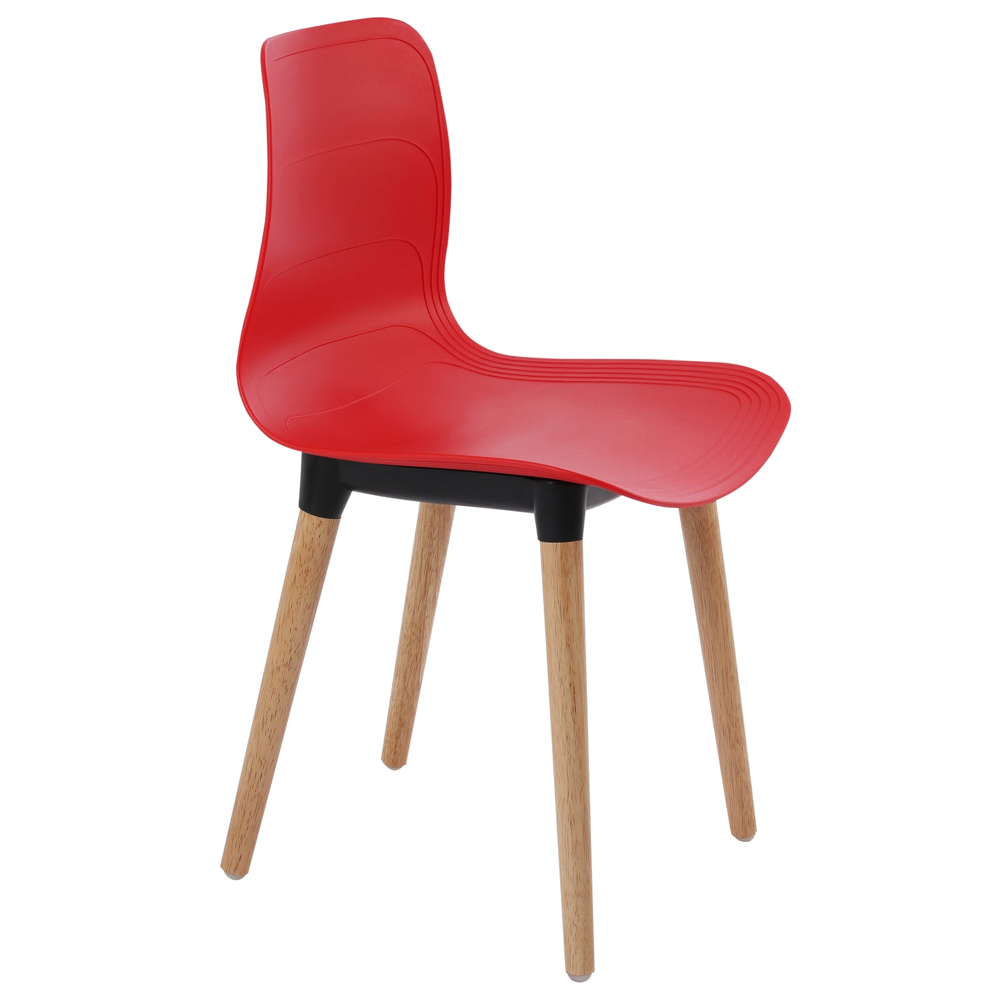 Ghế nhựa chân gỗ - HIFUWA - Hàng xuất khẩu - Màu đỏ