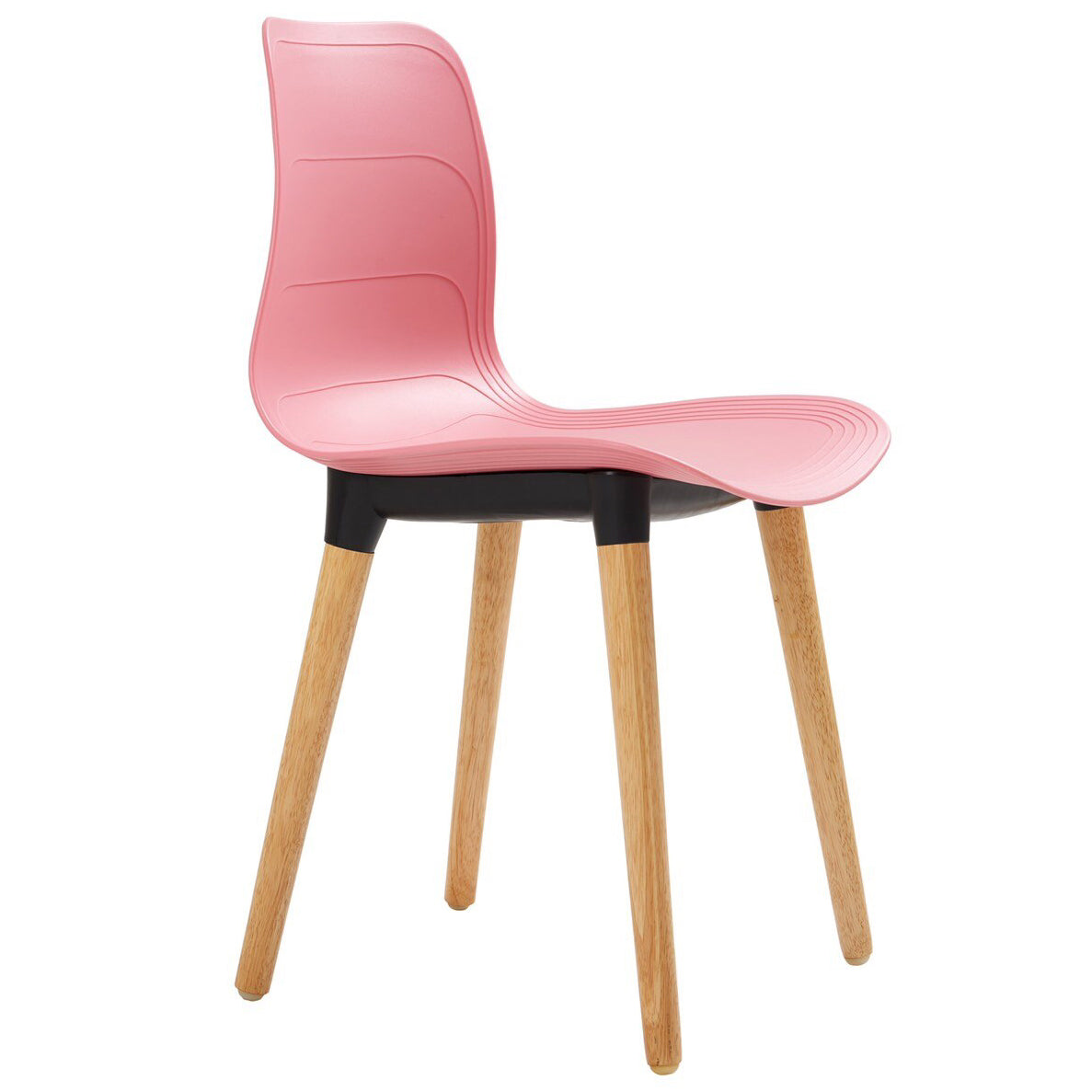 Ghế nhựa chân gỗ - HIFUWA - Hàng xuất khẩu - Màu hồng