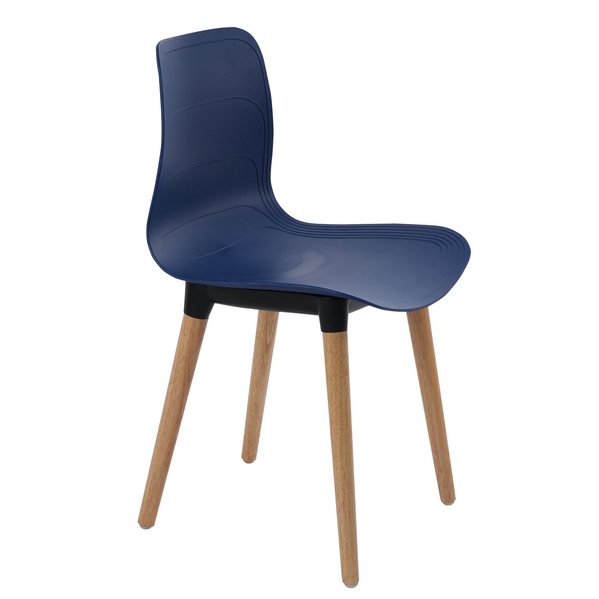 Ghế nhựa chân gỗ - HIFUWA - Hàng xuất khẩu - Màu xanh đen