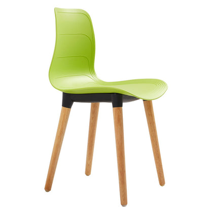 Ghế nhựa chân gỗ - HIFUWA - Hàng xuất khẩu - Màu xanh lá
