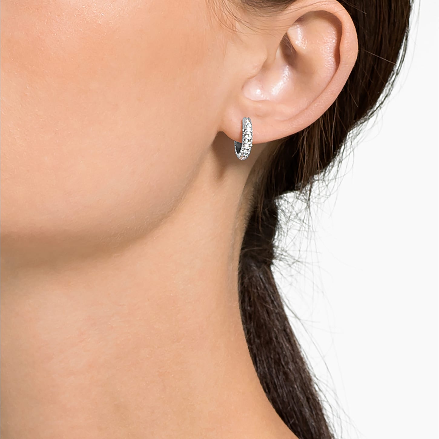 Bông tai mạ Rhodium Swarovski - Women's Earrings White Stone - 3