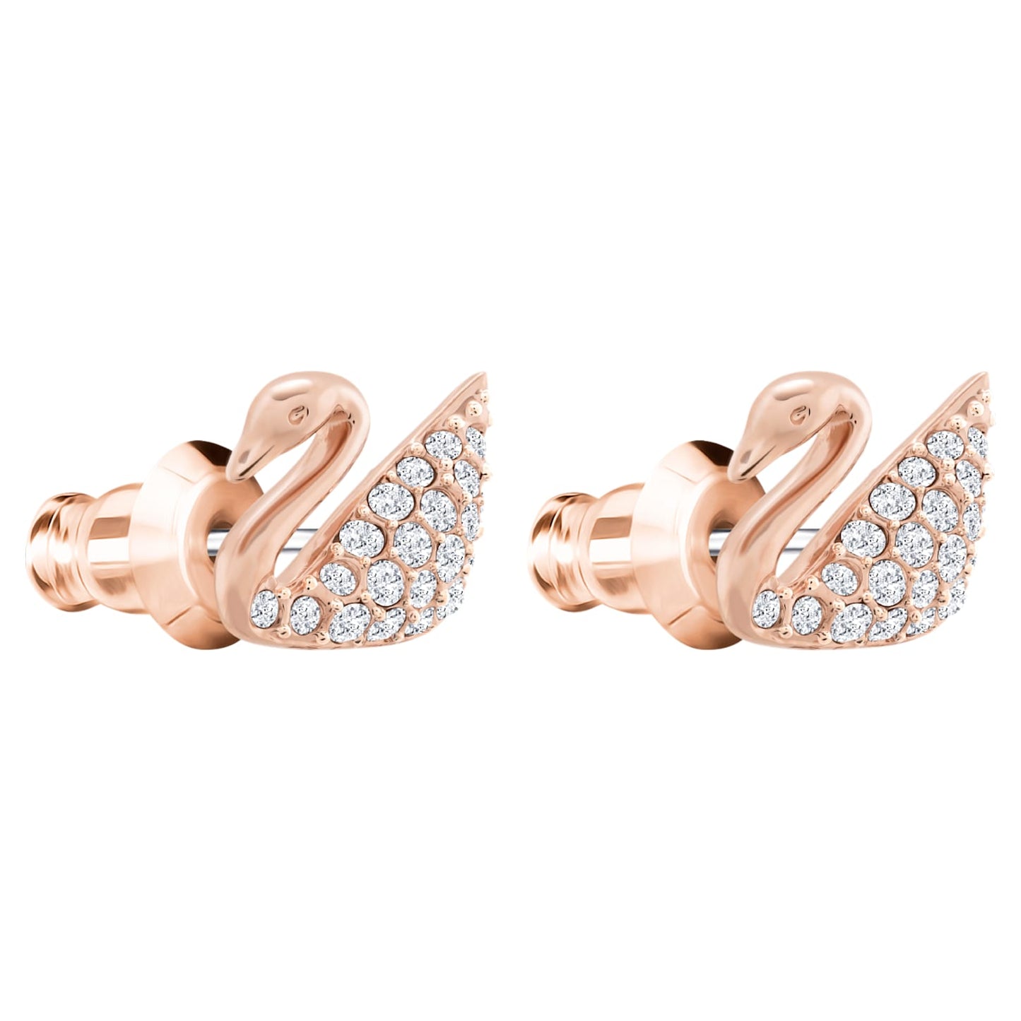 Bông tai thiên nga vàng hồng Swarovski - Swan Pierced Earrings White Rose Gold - 3