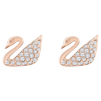 Bông tai thiên nga vàng hồng Swarovski - Swan Pierced Earrings White Rose Gold - 2