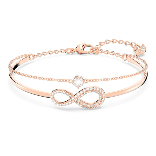 Lắc tay Swarovski mạ Rhodium Vô Cực - Infinity Bangle Rose Gold - 1