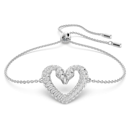 Lắc tay Swarovski mạ Rhodium - Una Bracelet Heart White - 1