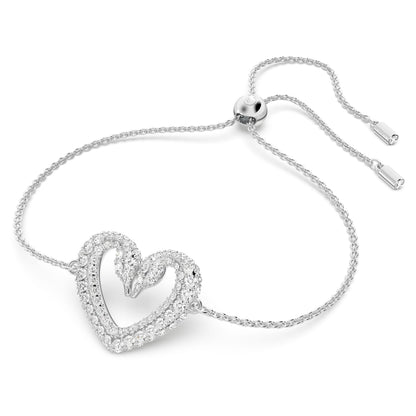 Lắc tay Swarovski mạ Rhodium - Una Bracelet Heart White - 2